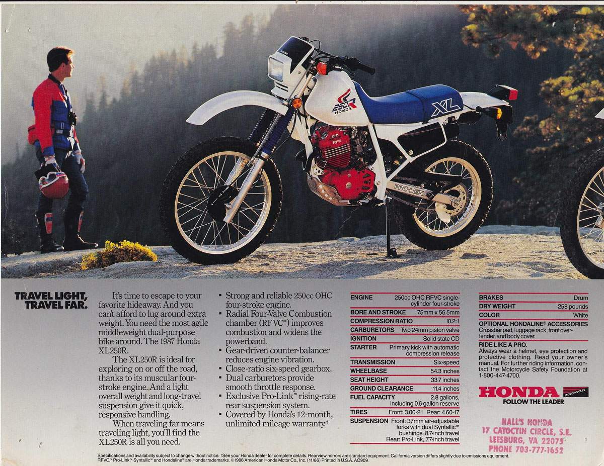 1987 Honda XL250R #9