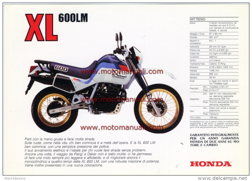 1986 Honda XL600LM #9