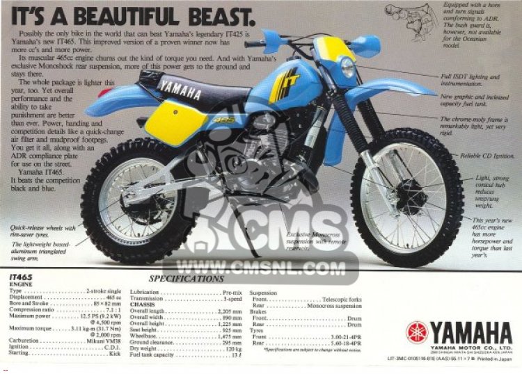 1981 Yamaha IT465 #7